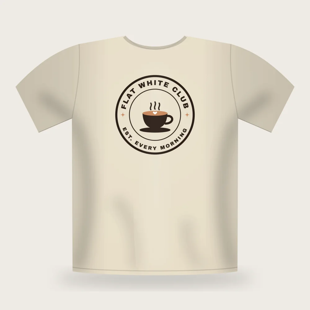 Flat White Club tee in Natural