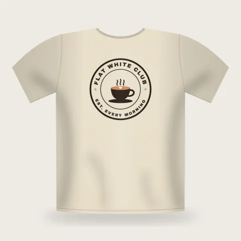 Flat White Club graphic T-shirt