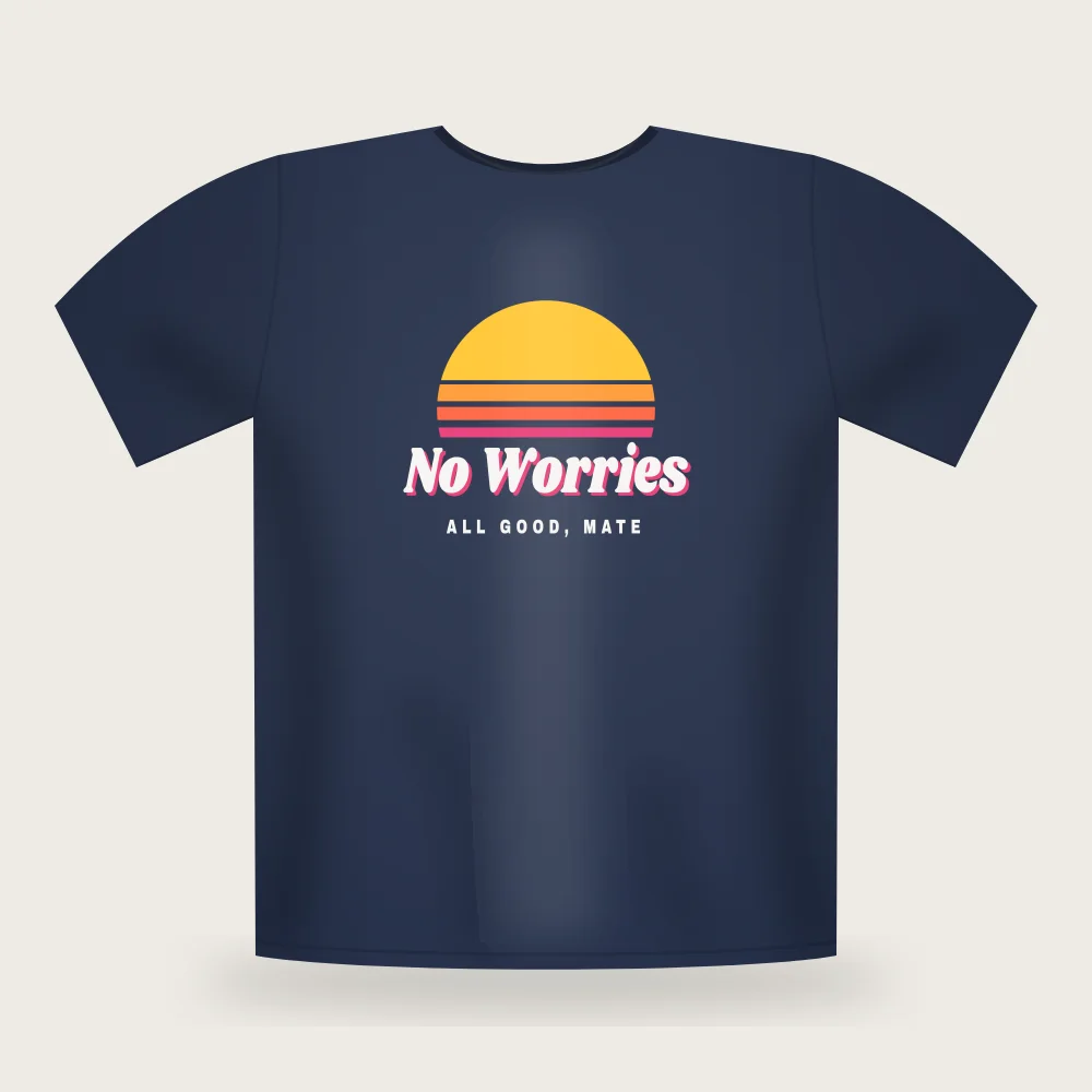 No Worries tee in Navy