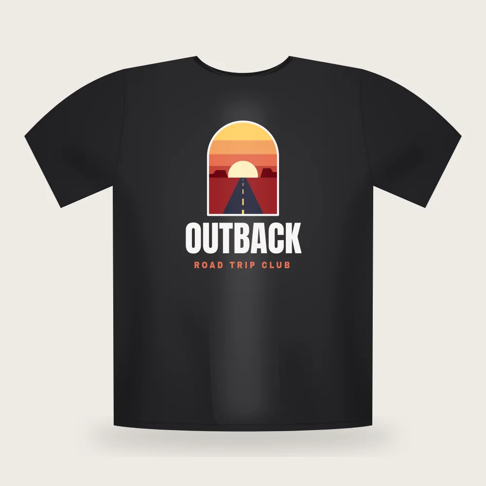Outback Road Trip Club tee in Black