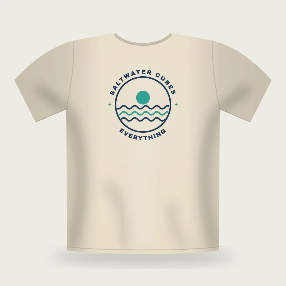 Saltwater Cures Everything tee in Natural