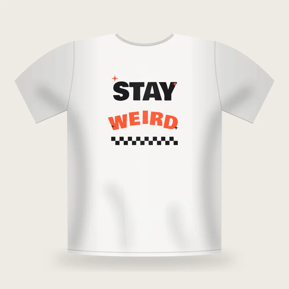 Stay Weird tee in White